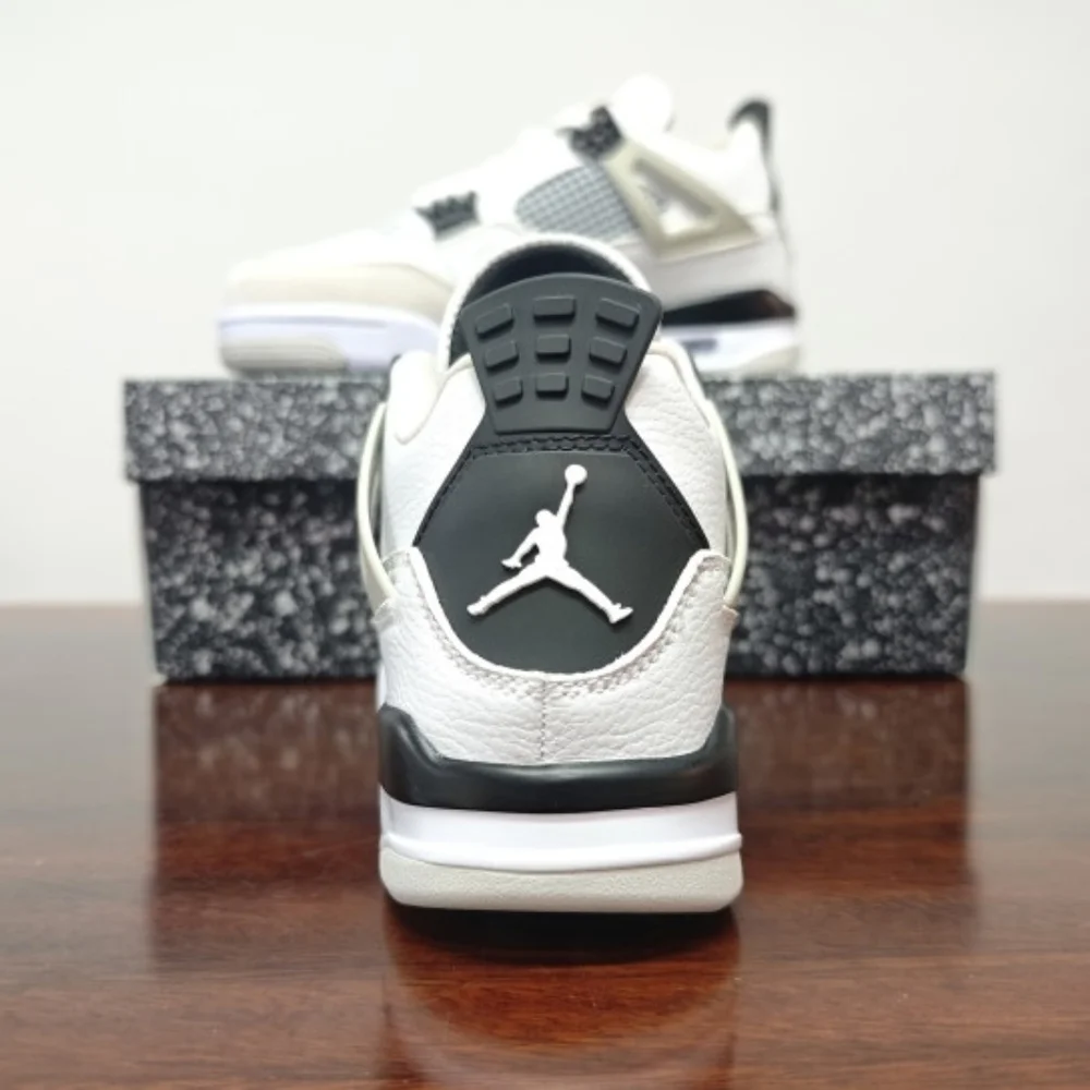 New With Box Air Jordan 4 Military Black (White Black Neutral Grey)
